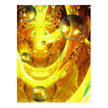 Modern Digital Abstract Spheres Postcards