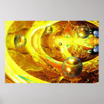 Modern Digital Abstract Spheres Print Poster