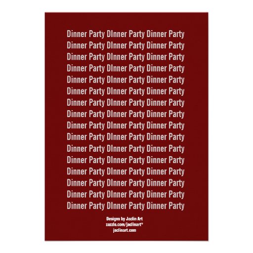 Modern DINNER PARTY Black White Red Template Personalized Announcements