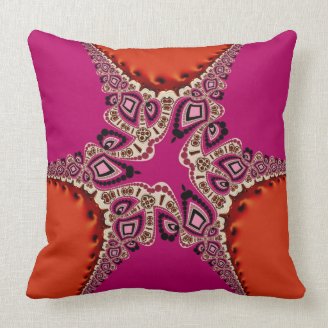  Hot Pink & Gold Celtic Inspired Big Cushions