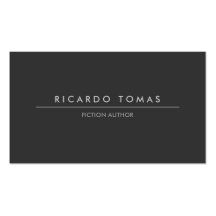 MODERN DK GRAY BUSINESS CARD FOR AUTHORS & WRITERS