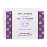 Modern Dot PURPLE 5x7 Party Template Invitation