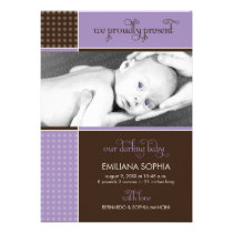 Modern Dots & Blocks Baby Birth Announcement