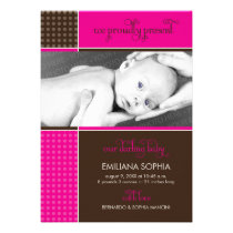 Modern Dots & Blocks Baby Birth Announcement