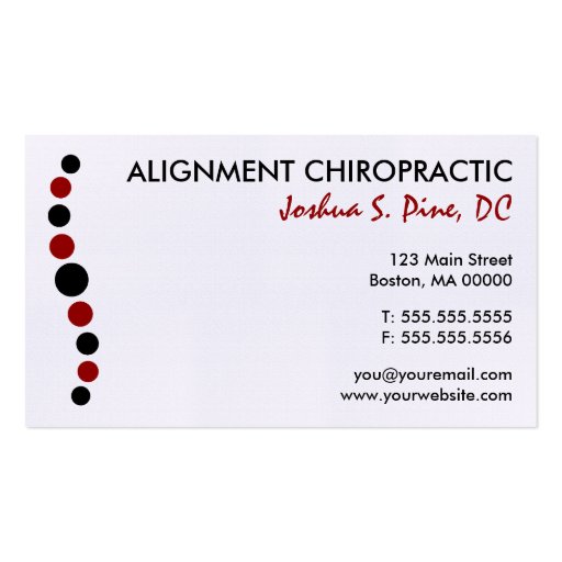 Modern Dots Chiropractic Business Card (front side)