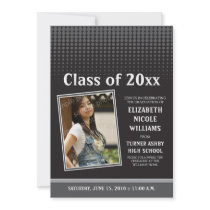Modern Dots Graduation Announcement (gray) invitations by GraduateShoppe Modern Dots Graduation Announcement (gray) invitations