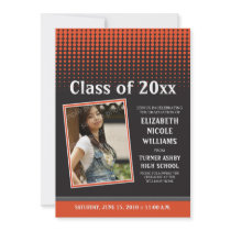 Modern Dots Graduation Announcement (orange)