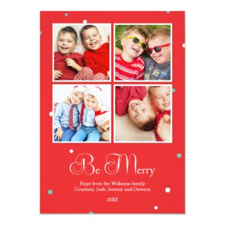 Modern Dots Holiday Multi Photo Card