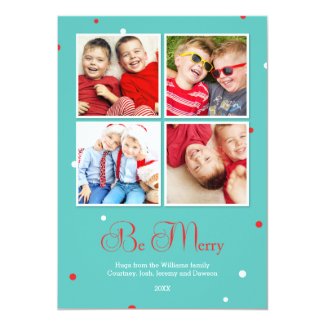 Modern Dots Holiday Multi Photo Card