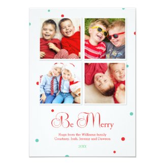 Modern Dots Holiday Multi Photo Card