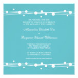 Modern Dots & Straw Wedding Invitation (aqua)