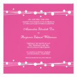 Modern Dots & Straw Wedding Invitation (fuschia)