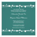 Modern Dots & Straw Wedding Invitation (green)