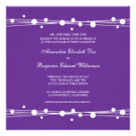 Modern Dots & Straw Wedding Invitation (purple)