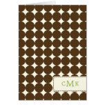 Modern Dots Thank You Card - Brown cards