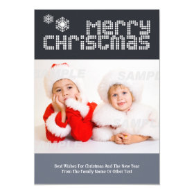 Modern Dotted Text Christmas Photo Template 5x7 Paper Invitation Card