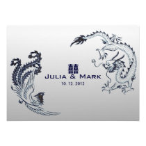 Modern Dragon-Phoenix Chinese Wedding Invitation