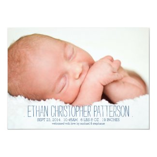 Modern Dream Two Photo Baby Boy Birth Announcement