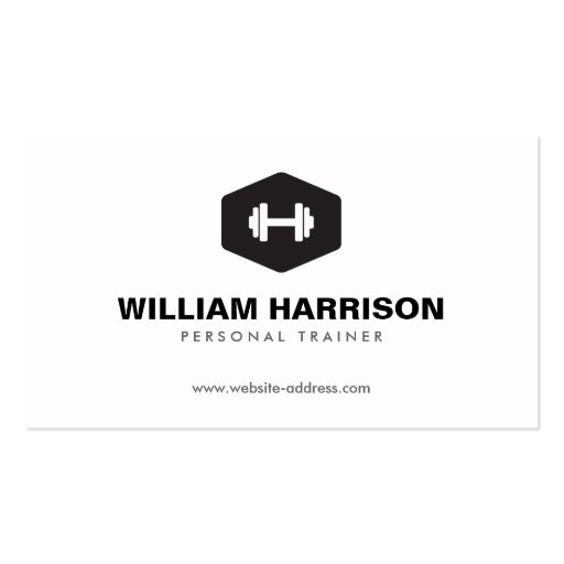 MODERN DUMBBELL LOGO FOR PERSONAL TRAINER, FITNESS BUSINESS CARD TEMPLATE