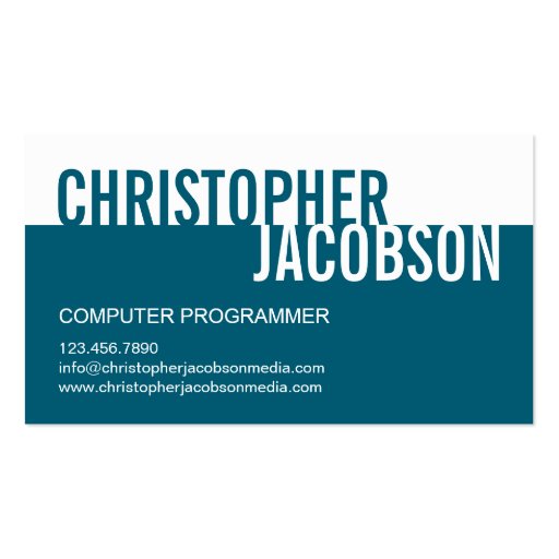 Modern Duotone Business Card - Teal Business Card Templates (front side)