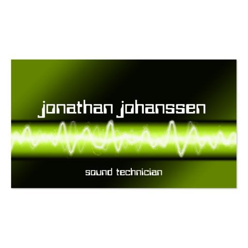 Modern Electric Professional DJ Business Card (front side)