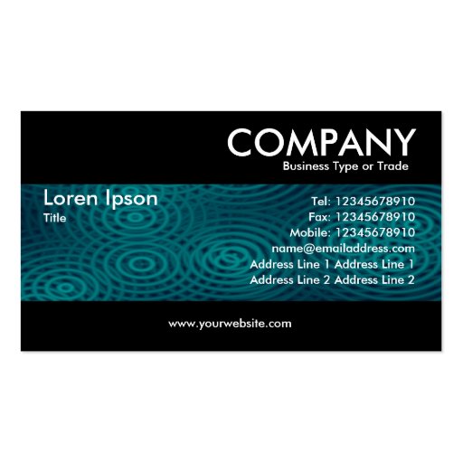 Modern - Electric Rain Dark Turquoise Business Card Template (front side)