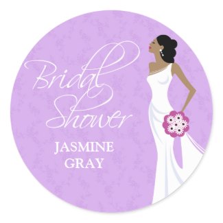 Modern elegance bridal shower stickers sticker