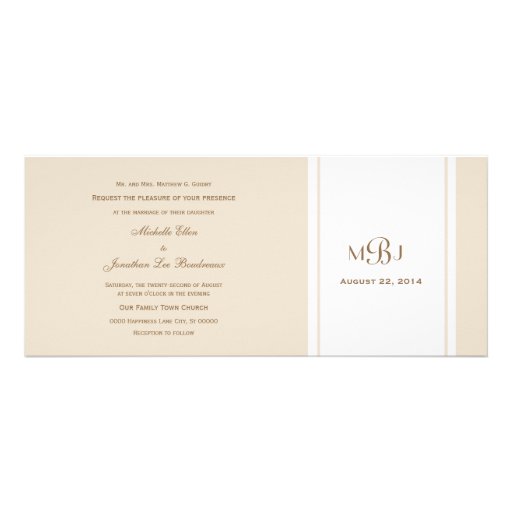 Modern Elegance Ecru Fleur de Lis Wedding Personalized Invitations