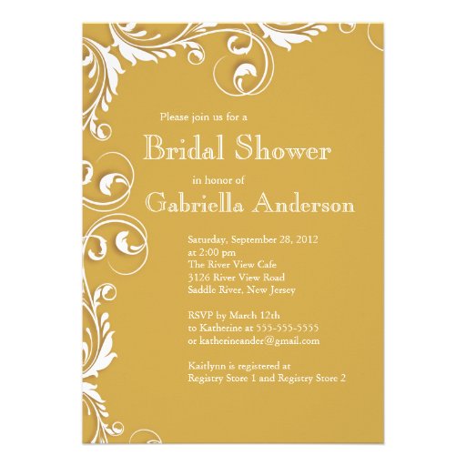 Modern Elegance Gold Bridal Shower Invitation