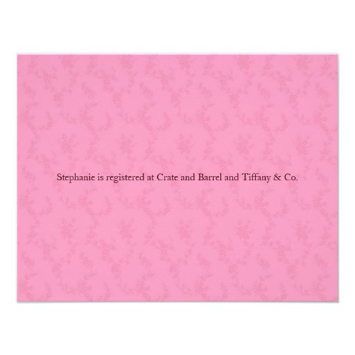 Modern Elegance Pink Bridal Shower Personalized Invitation