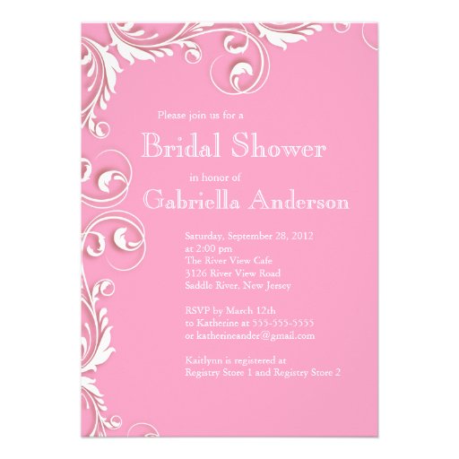 Modern Elegance Pink Bridal Shower Invitation