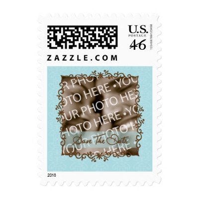 Modern Elegance Save The Date Small Postage by twoheartsshoppe
