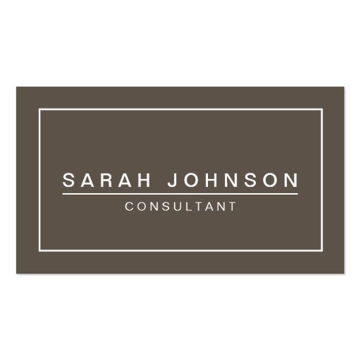 Modern Elegance Taupe Gray Business Card (front side)