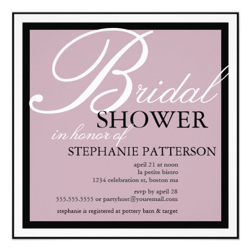 Modern & Elegant Bridal Shower in Lilac Invitation