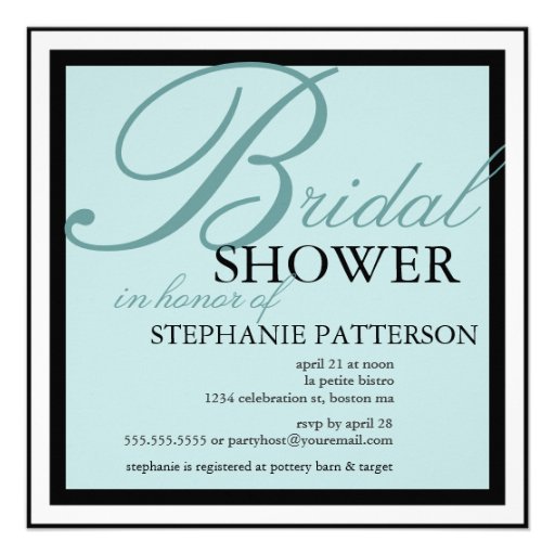 Modern & Elegant Bridal Shower in Teal Invitation