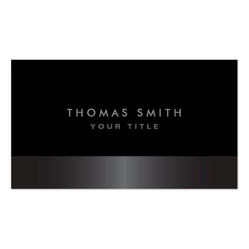 Modern elegant classy dark gray and black profile business card (front side)