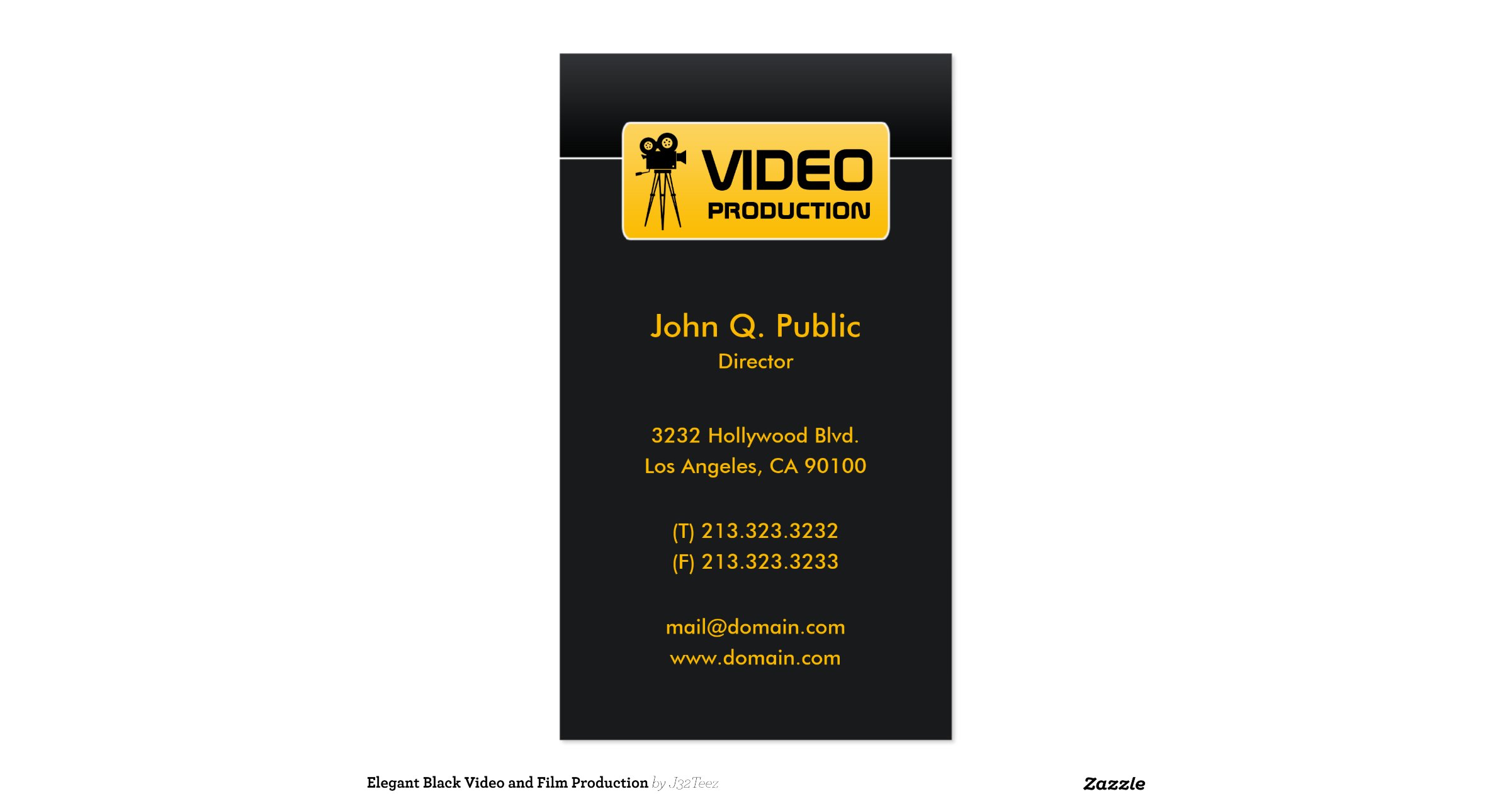 Modern Elegant Corporate Black Video Business Card Zazzle