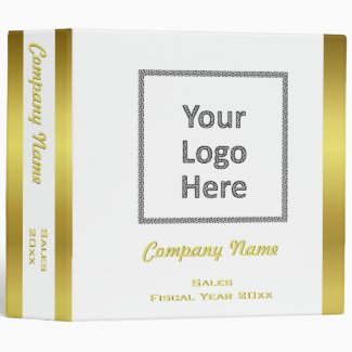 Modern Elegant Gold Foil Business Logo Custom Binder