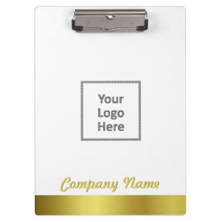 Modern Elegant Gold Foil Company Logo Clipboard