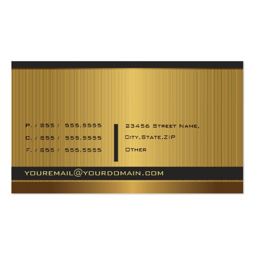 Modern Elegant Golden Plain Business Card (back side)