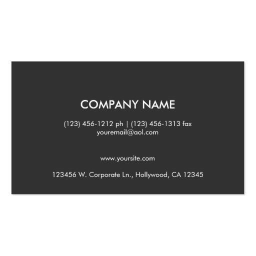 Modern & Elegant Gray Monogram Brushed Aluminum Business Card Templates (back side)