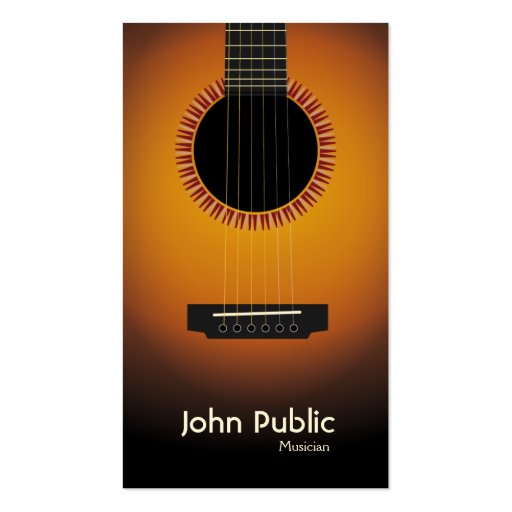 Modern Elegant Guitar Musician Business Card (front side)