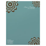 Modern Elegant Letterhead - Brown & Blue Floral