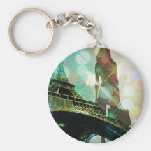 modern elegant paris sparkles silhouette fashion key chains