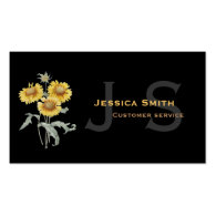 Modern, elegant, pretty sunflower professional business card