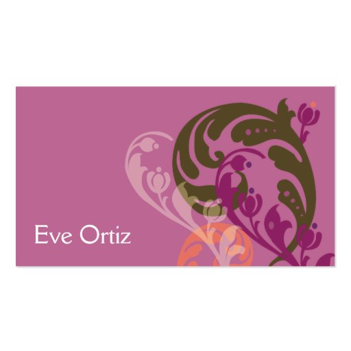 Modern Elegant Purple Paisley Business Card