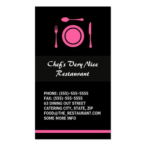 Modern elegant restaurant or catering business cards (front side)