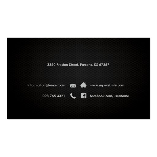 Modern Elegant Simple Plain Black Sleek Business Card (back side)