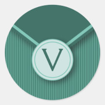 Modern Envelope Teal Monogram Sticker
