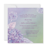 Modern Evening Purple Hydrangea Floral Wedding Announcement